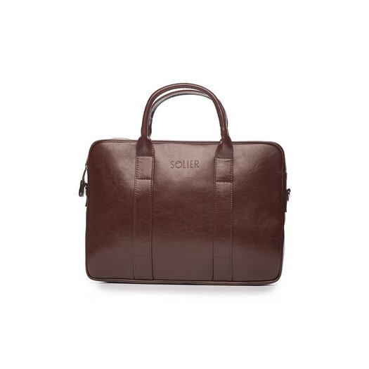 Maroon leather shoulder laptop bag SL20 EDYNBURG