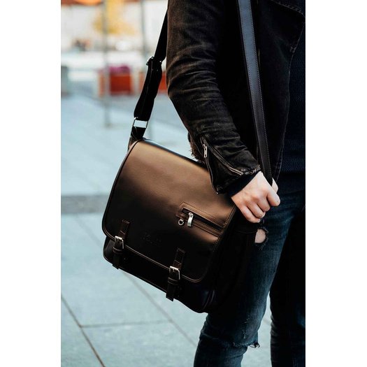 Brown shoulder laptop bag Solier S12