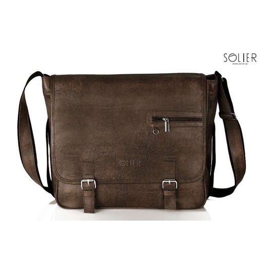 Brown shoulder laptop bag Solier S12