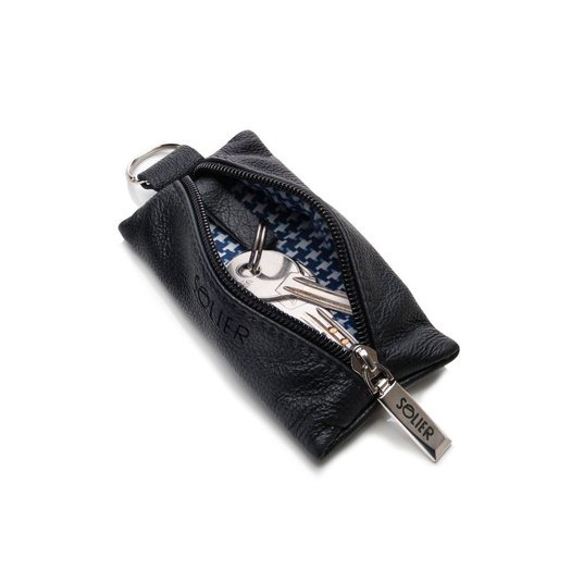 Leather men's key holder SOLIER SA18 BLACK