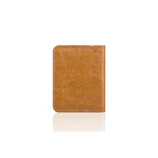 Slim leather men's wallet SOLIER SW11 SLIM LIGHT BROWN