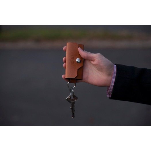 Leather men's key holder SOLIER SA11 BLACK