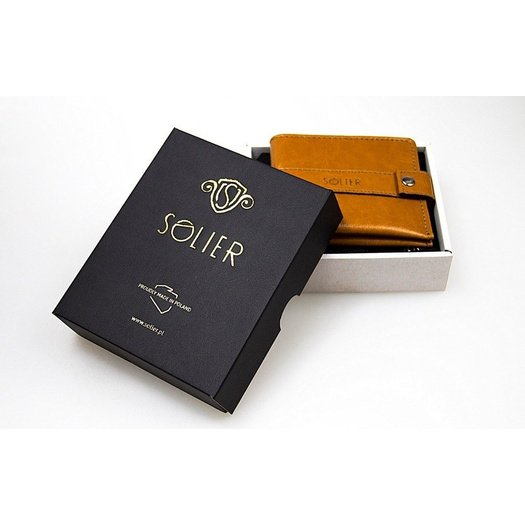 Slim leather men's wallet card holder SOLIER SA13 