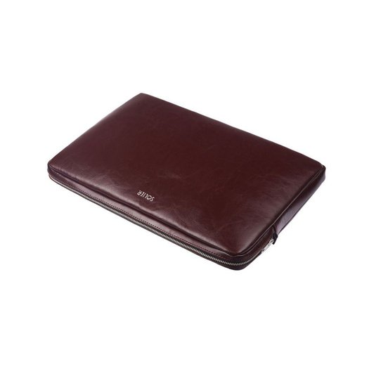 Genuine leather laptop case 15' Solier SA23A Burgundy