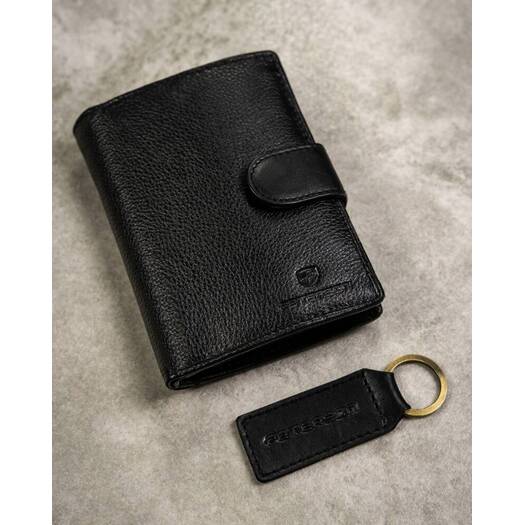 Leather wallet & key ring PETERSON PTN SET-M-N4L-D