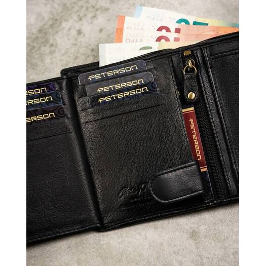 Leather wallet & key ring PETERSON PTN SET-M-N4L-D