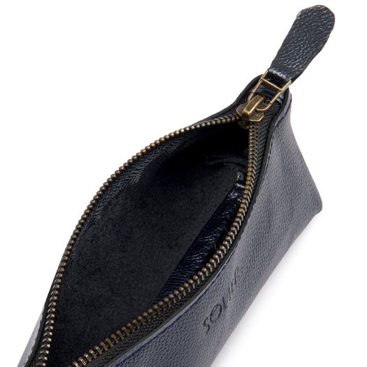 Leather pencil case Solier SA51 graphite