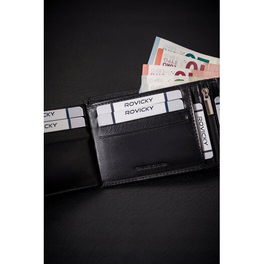 Leather wallet RFID ROVICKY RV-7680286-L-BCA-460