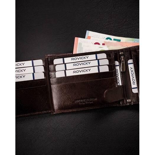 Leather wallet RFID ROVICKY N992-RPVT-BL