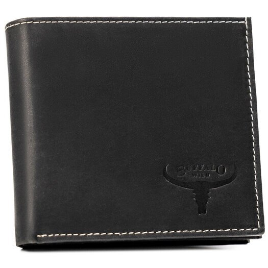 Leather wallet RFID BUFFALO WILD MR-01-BAW-BL