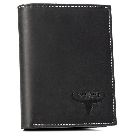 Leather wallet RFID BUFFALO WILD MR-03-BAW-BL