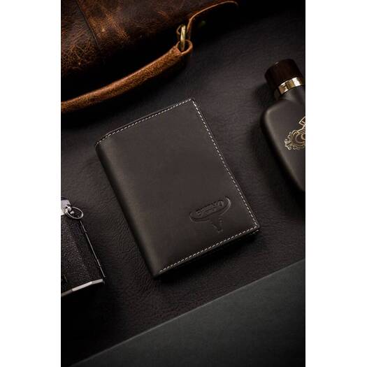 Leather wallet RFID BUFFALO WILD MR-03-BAW-BL