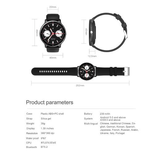 SMARTWATCH UNISEX GRAVITY GT1-4 PRO - ROZMOWY BLUETOOTH, DODATKOWY PASEK (sg027d)