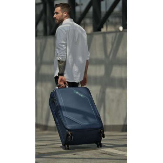 Medium soft luggage M 23   Solier STL2240 navy-green