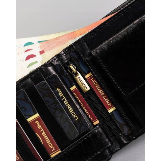 Leather wallet RFID PETERSON PTN 22305L-VT-T