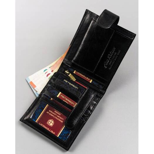 Leather wallet RFID PETERSON PTN 22305L-VT-T