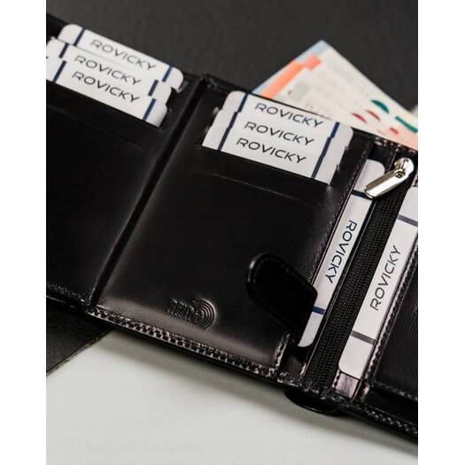 Leather wallet RFID ROVICKY RV-8191-AAX