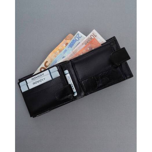 Leather wallet RFID RONALDO RM-05L-BCF-BP