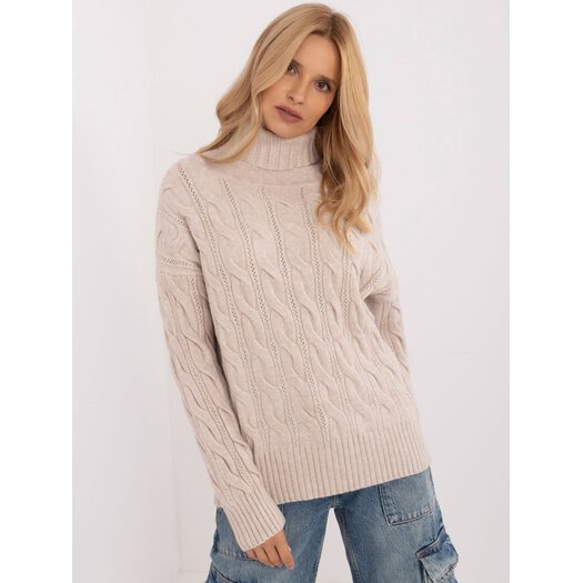 Sweter-AT-SW-23445.00-jasny beżowy