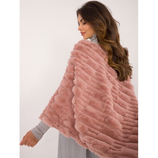 Poncho-AT-PN-2347.88-ciemny różowy