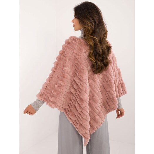 Poncho-AT-PN-2347.88-ciemny różowy