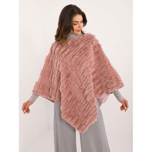 Poncho-AT-PN-2347.88-ciemny różowy