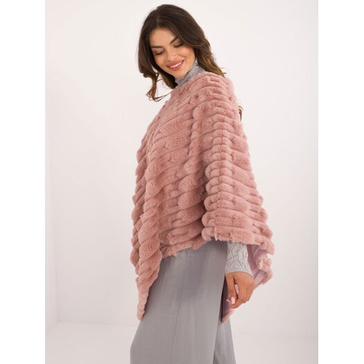 Poncho-AT-PN-2347.88-ciemny różowy