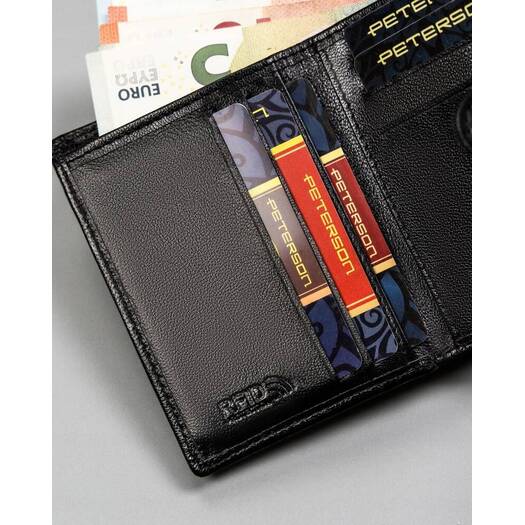 Leather wallet RFID PETERSON PTN RD-46-GCL