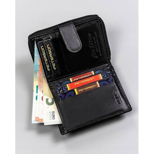 Leather wallet RFID PETERSON PTN RD-46-GCL