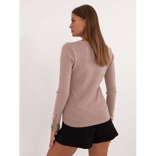 Sweter-AT-SW-2334.91-ciemny bezowy