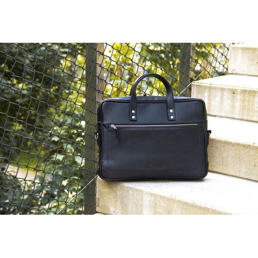 GENUINE LEATHER SHOULDER BAG SL04 WATERFORD BLACK