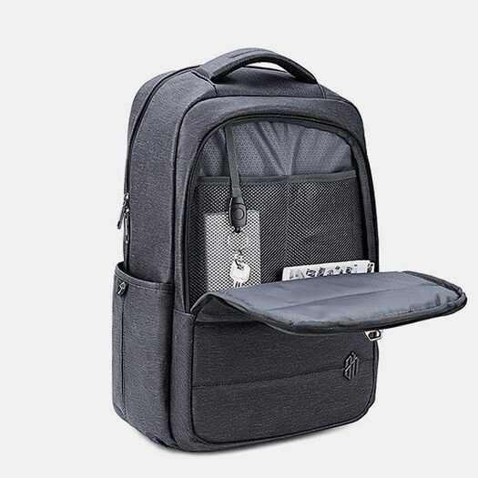 Arctic Hunter B00443 Smart Business Travel BackPack With Three Compartments And USB Charging Port - Black