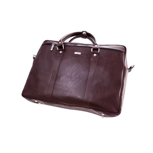 Burgundy leather shoulder laptop bag KILBRIDGE