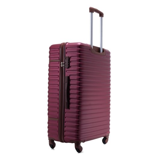 Solier Hartschalen Koffer Trolley 4 Rollen Reisekoffer Teleskopgriff und Kombinationsschloss ABS STL946 (Rosa Gold, L)