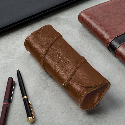 Leather men s pen case SA12 DEEP RED