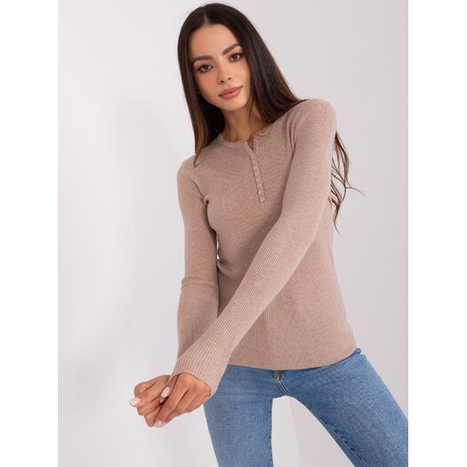 Sweter-PM-SW-Y-0078.87-ciemny bezowy