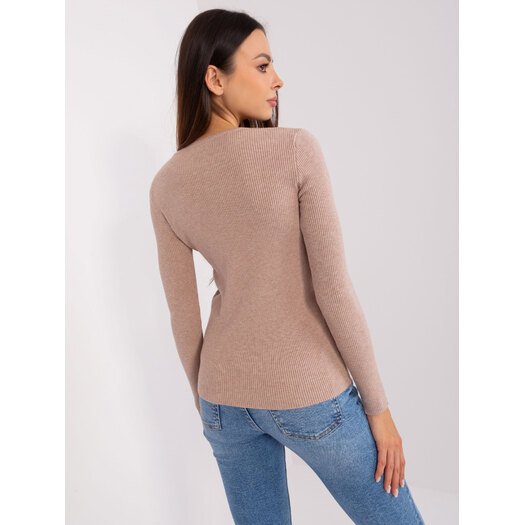 Sweter-PM-SW-Y-0078.87-ciemny bezowy