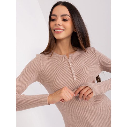 Sweter-PM-SW-Y-0078.87-ciemny bezowy