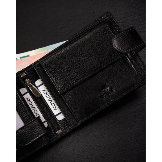 Leather wallet RFID ROVICKY N992L-RPVT-BL