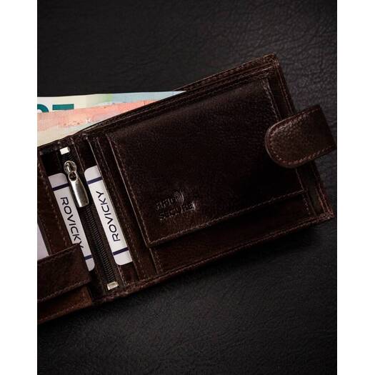 Leather wallet RFID ROVICKY N61L-RPVT-BL