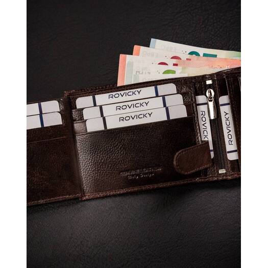 Leather wallet RFID ROVICKY N61L-RPVT-BL