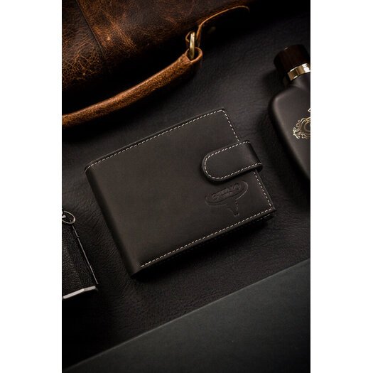 Leather wallet RFID BUFFALO WILD MR-02L-BAW-BL