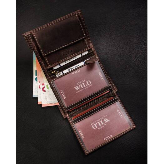 Leather wallet RFID ALWAYS WILD N4-CHM-BL