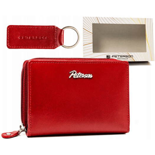 Leather wallet & key ring gift set PETERSON PTN SET-D-67-KCS