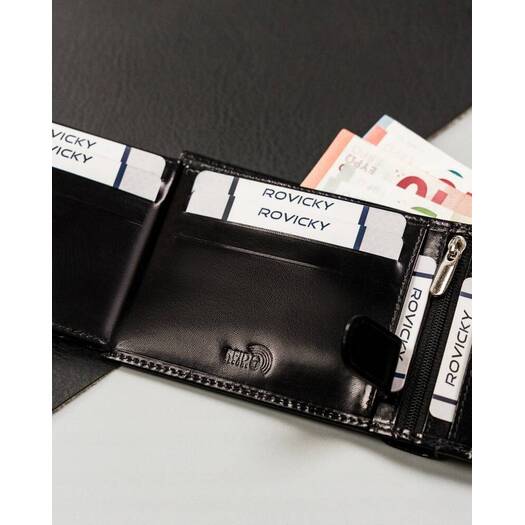 Leather wallet RFID ROVICKY RV-8190L-AAX