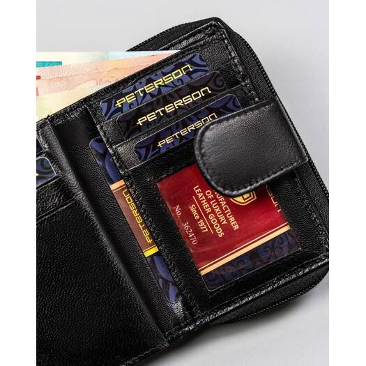 Leather wallet RFID PETERSON PTN RD-41-GCL