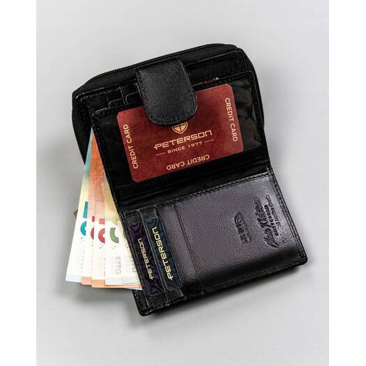 Leather wallet RFID PETERSON PTN RD-41-GCL