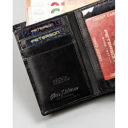 Leather wallet RFID PETERSON PTN RD-41-GCL