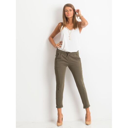 Spodnie dresowe-RV-DR-3589.08X-khaki