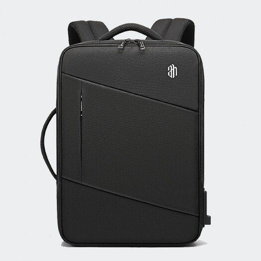 Arctic Hunter B00443 Smart Business Travel BackPack With Three Compartments And USB Charging Port - Black